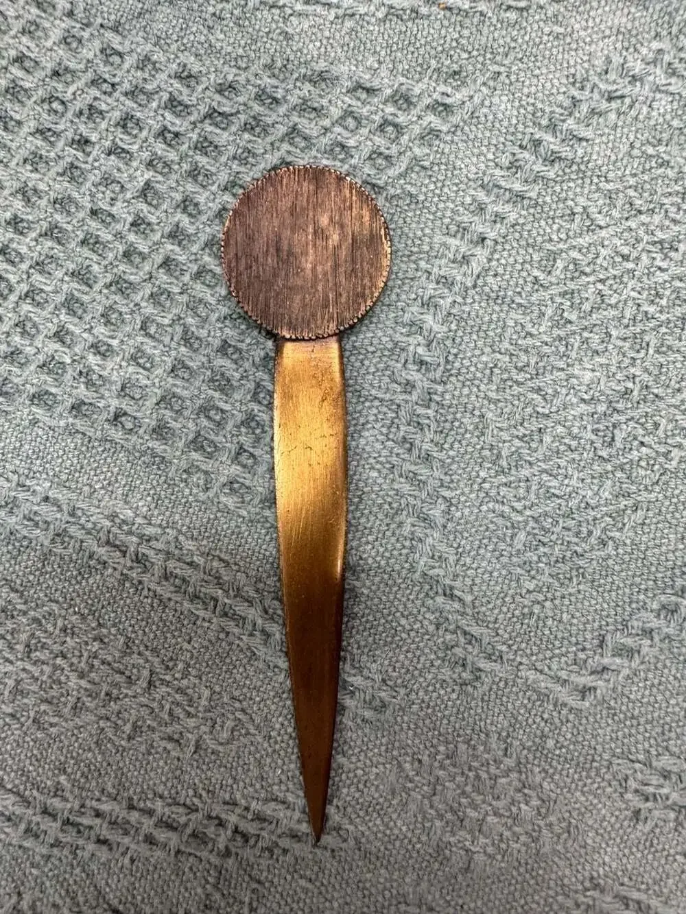 Vintage Brass City of Greensboro North Carolina 1808 Letter Opener with Leather